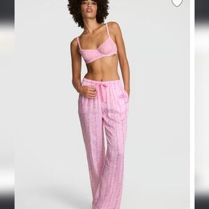 PINK LoveShackFancy Sleep Pants. LogoManiaPink. Size M- Regular